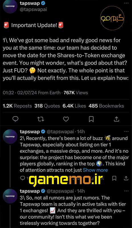 Tap-Swap-Announces-Airdrop-Delay-on-X